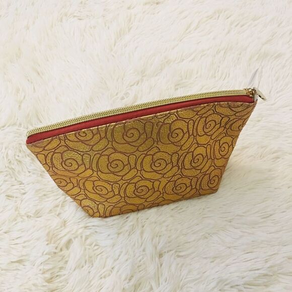 💄Gold Zippered Cosmetic & Makeup Pouch 💄 - Picture 1 of 9
